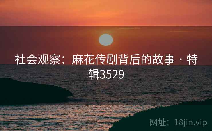 社会观察：麻花传剧背后的故事 · 特辑3529